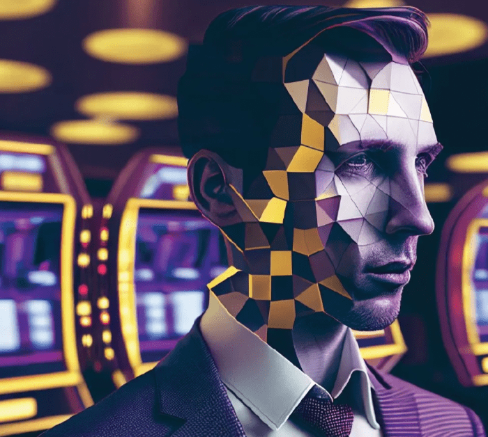 Ai generated illustration of man in casino